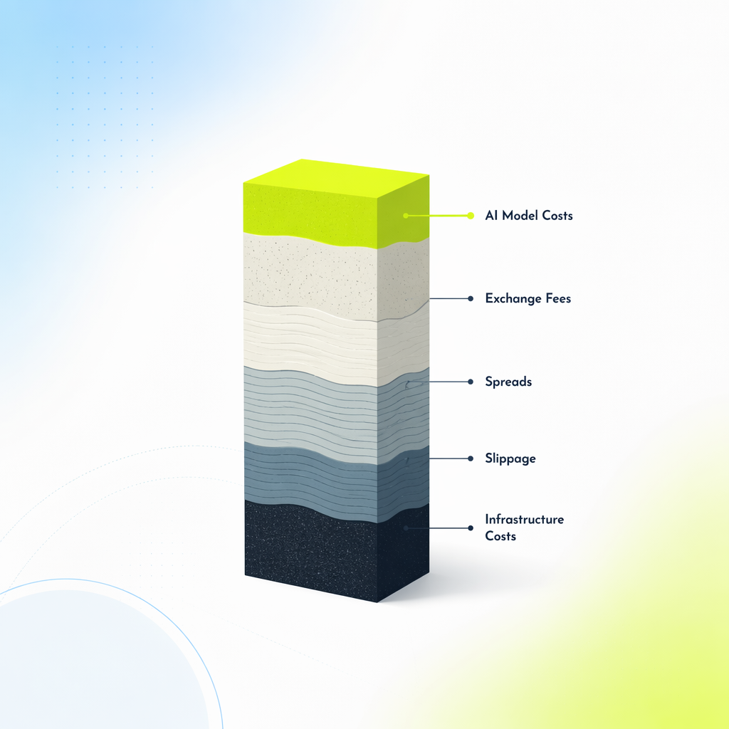 A vertical bar built from stacked sediment-like layers of different thicknesses, each layer a distinct cost stratum.