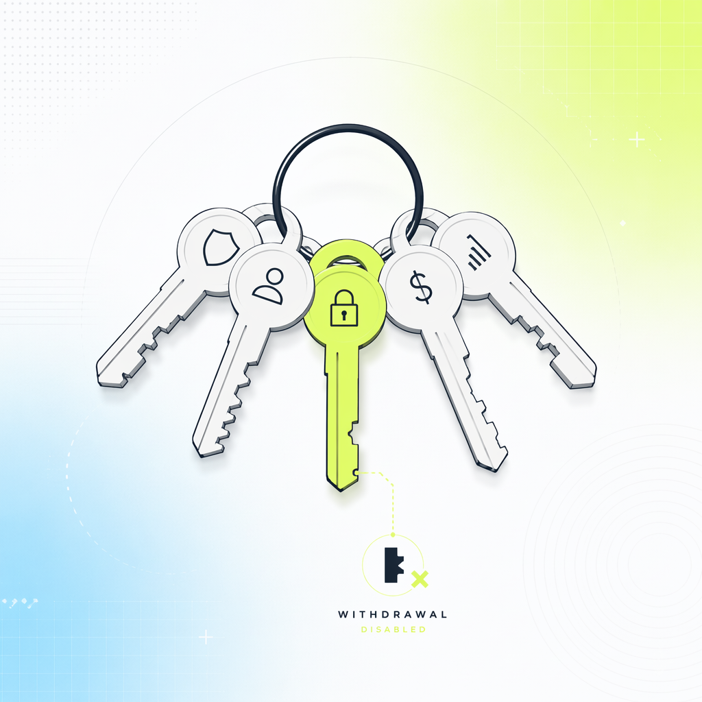 A ring of keys where each key has visibly different teeth cut for different doors, one key deliberately missing its withdrawal tooth.